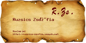 Ruzsics Zsófia névjegykártya