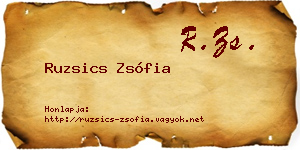 Ruzsics Zsófia névjegykártya