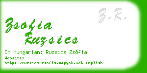 zsofia ruzsics business card
