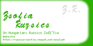 zsofia ruzsics business card